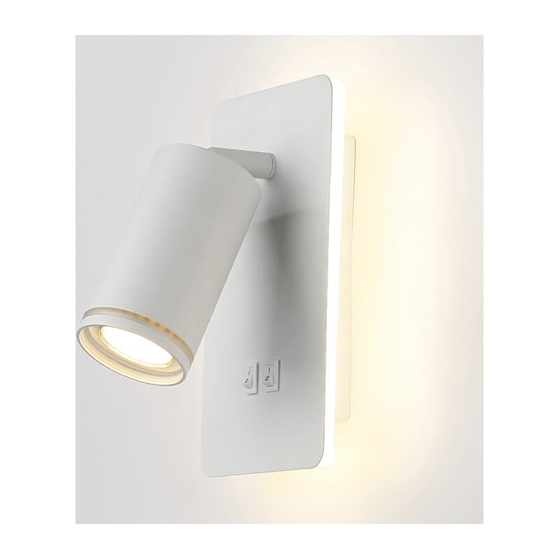 Настенный светильник с выключателем FW2465 WH белый GU10 max 12W+LED 4200K 9W 185*105*150 Ambrella Light 15