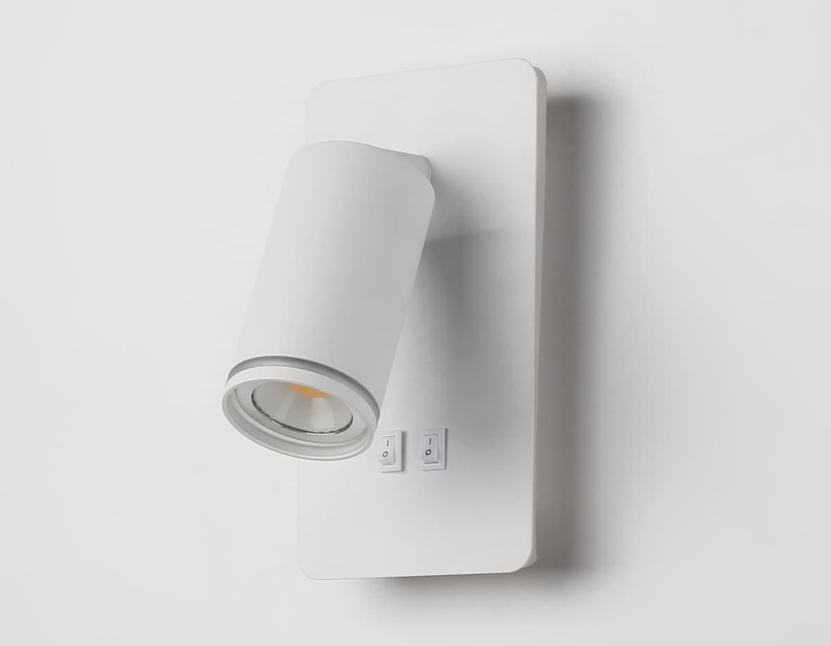 Настенный светильник с выключателем FW2465 WH белый GU10 max 12W+LED 4200K 9W 185*105*150 Ambrella Light 3