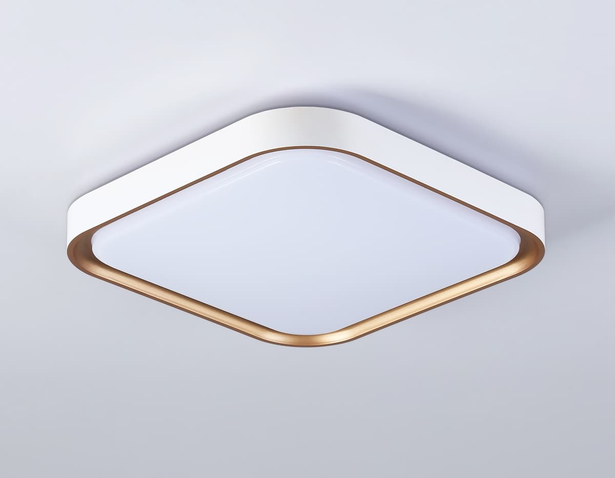 Потолочный светодиодный светильник FZ1253 WH/GD белый/золото 18W 5000K 250*250*60 (Без ПДУ) Ambrella Light 10