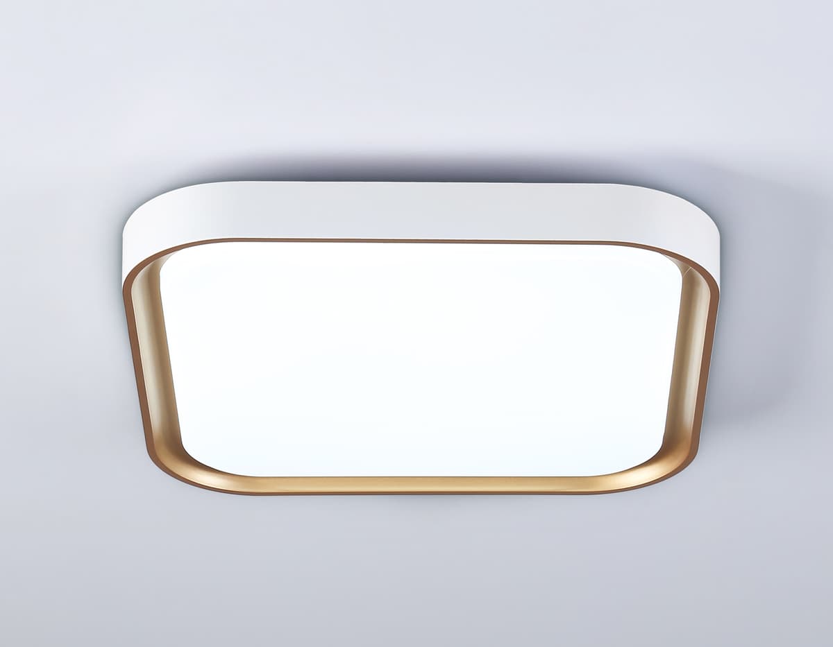 Потолочный светодиодный светильник FZ1253 WH/GD белый/золото 18W 5000K 250*250*60 (Без ПДУ) Ambrella Light 9