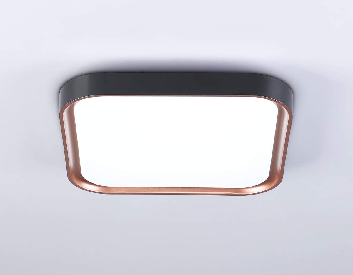 Потолочный светодиодный светильник FZ1265 BK/PGD черный/золото розовое 18W 5000K 250*250*60 (Без ПДУ) Ambrella Light 9