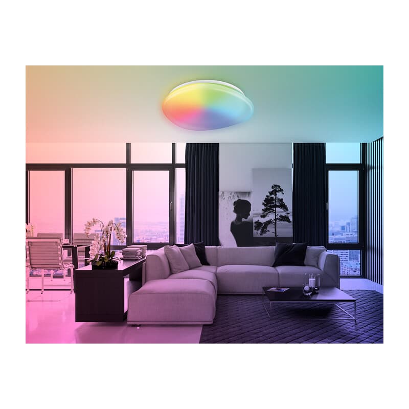 Светодиодный светильник RGB с пультом управления FZ1610 FR матовый IP20 40W 3000-6500K+RGB 410*100 (ПДУ ИК) Ambrella Light 14