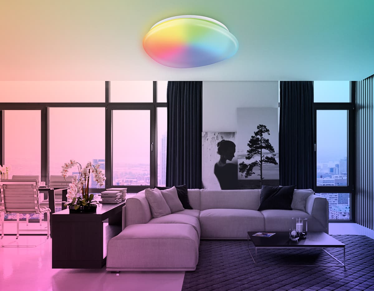 Светодиодный светильник RGB с пультом управления FZ1610 FR матовый IP20 40W 3000-6500K+RGB 410*100 (ПДУ ИК) Ambrella Light 22