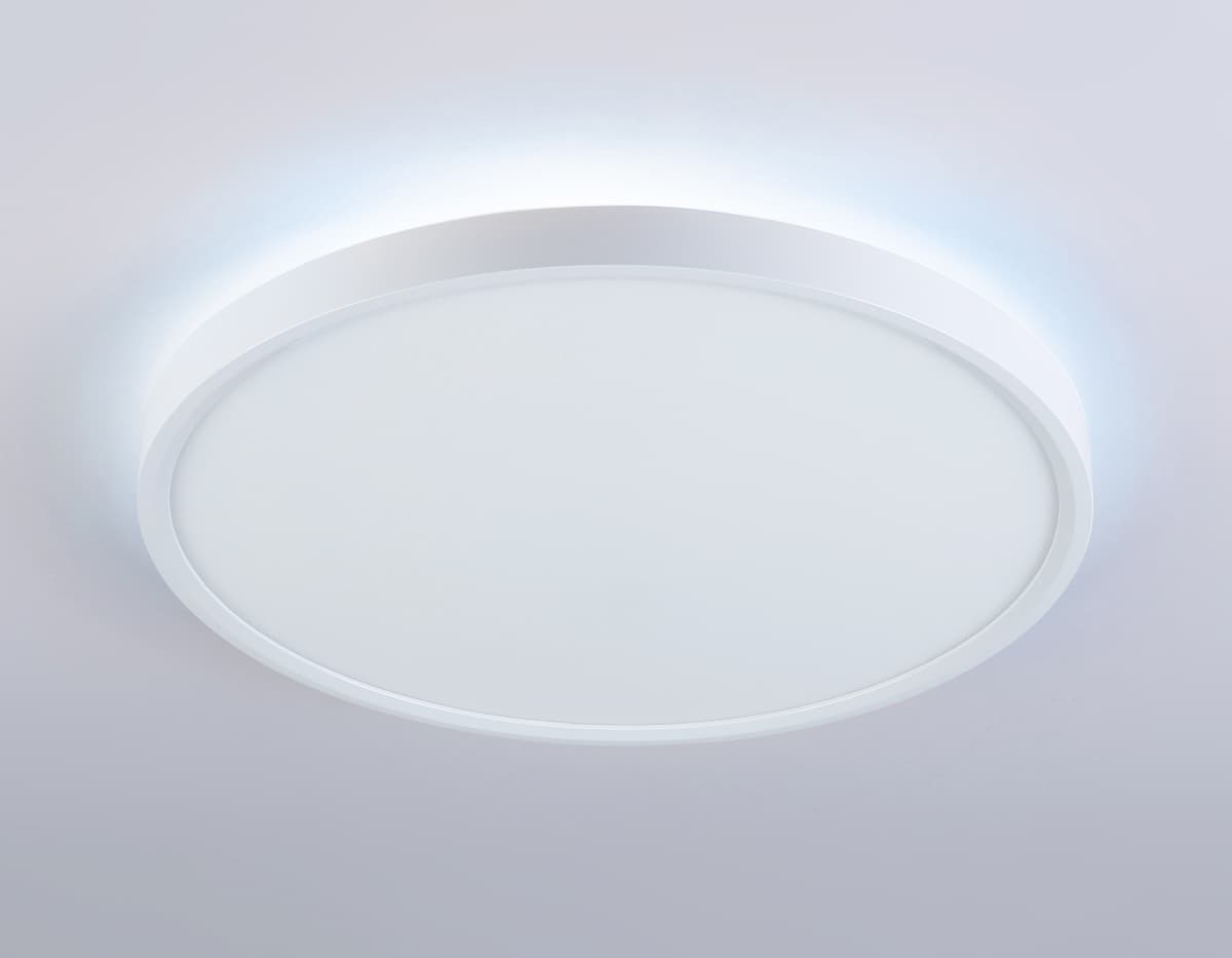 Потолочный светодиодный светильник с подсветкой FZ3001 WH белый IP44 24W+10W 6400+6400К D300*40 (Без ПДУ) Ambrella Light 14