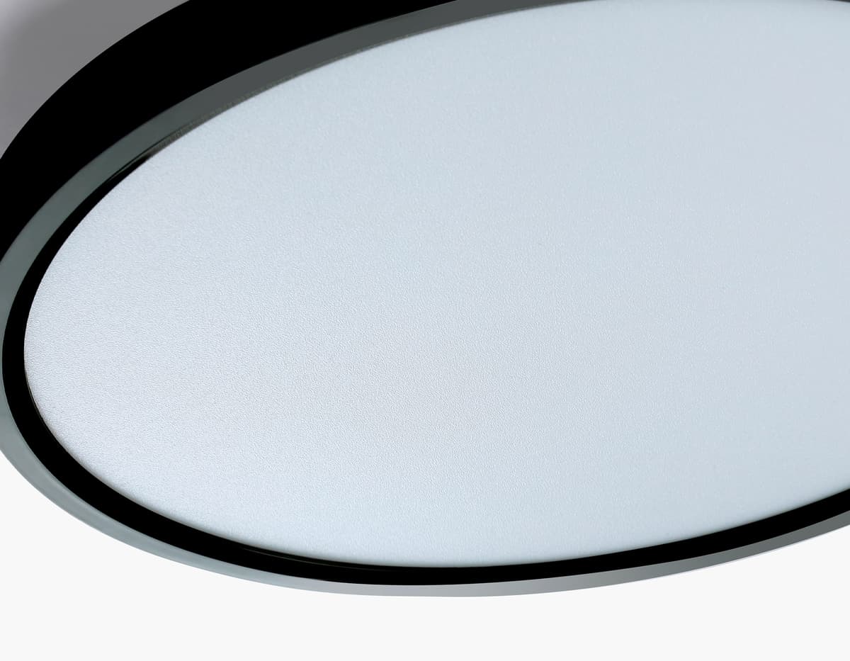 Потолочный светодиодный светильник с подсветкой FZ3050 BK черный IP44 24W+10W 6400+6400К D300*40 (Без ПДУ) Ambrella Light 11