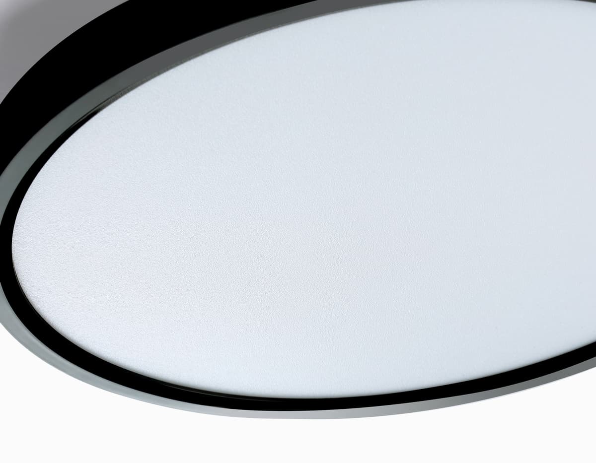 Потолочный светодиодный светильник с подсветкой FZ3055 BK черный IP44 33W+10W 6400+6400К D370*40 (Без ПДУ) Ambrella Light 12