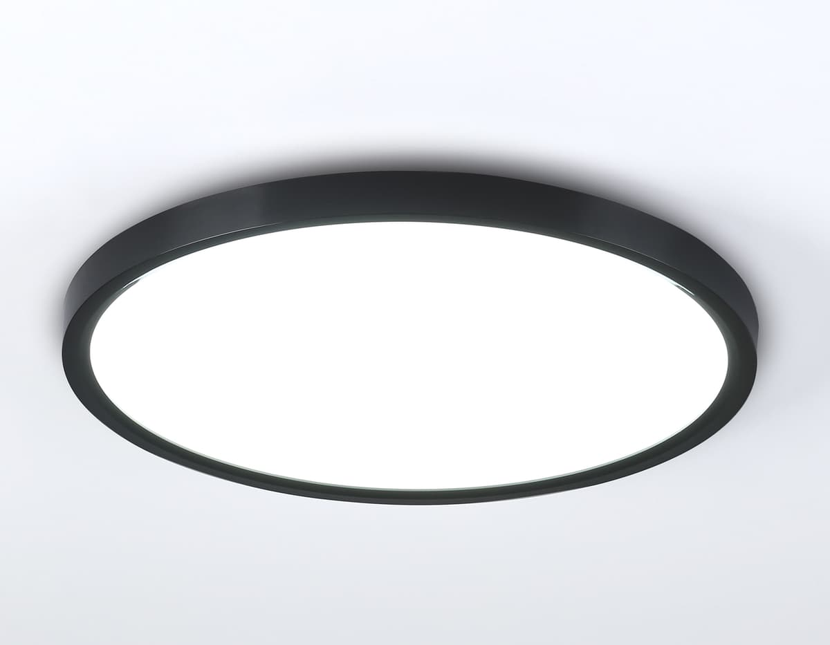Потолочный светодиодный светильник с подсветкой FZ3055 BK черный IP44 33W+10W 6400+6400К D370*40 (Без ПДУ) Ambrella Light 13
