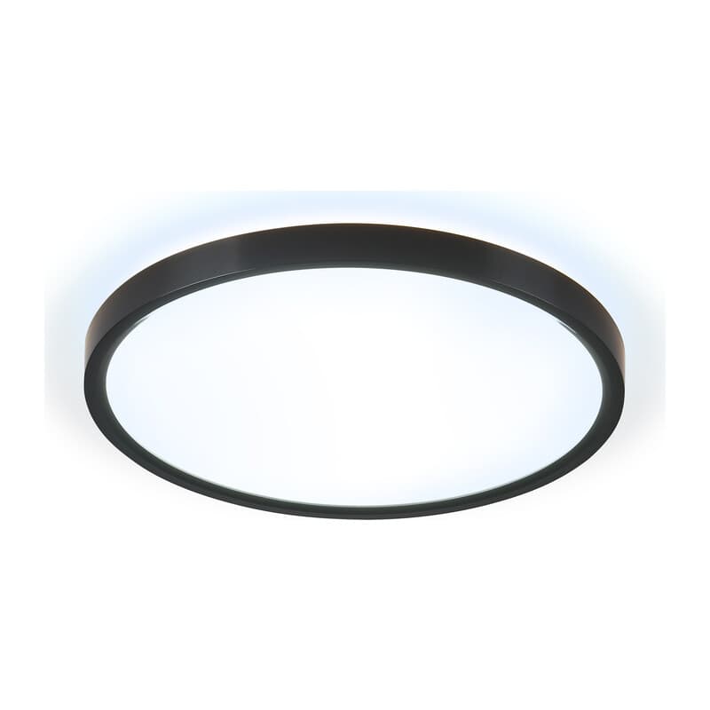 Потолочный светодиодный светильник с подсветкой FZ3055 BK черный IP44 33W+10W 6400+6400К D370*40 (Без ПДУ) Ambrella Light 9