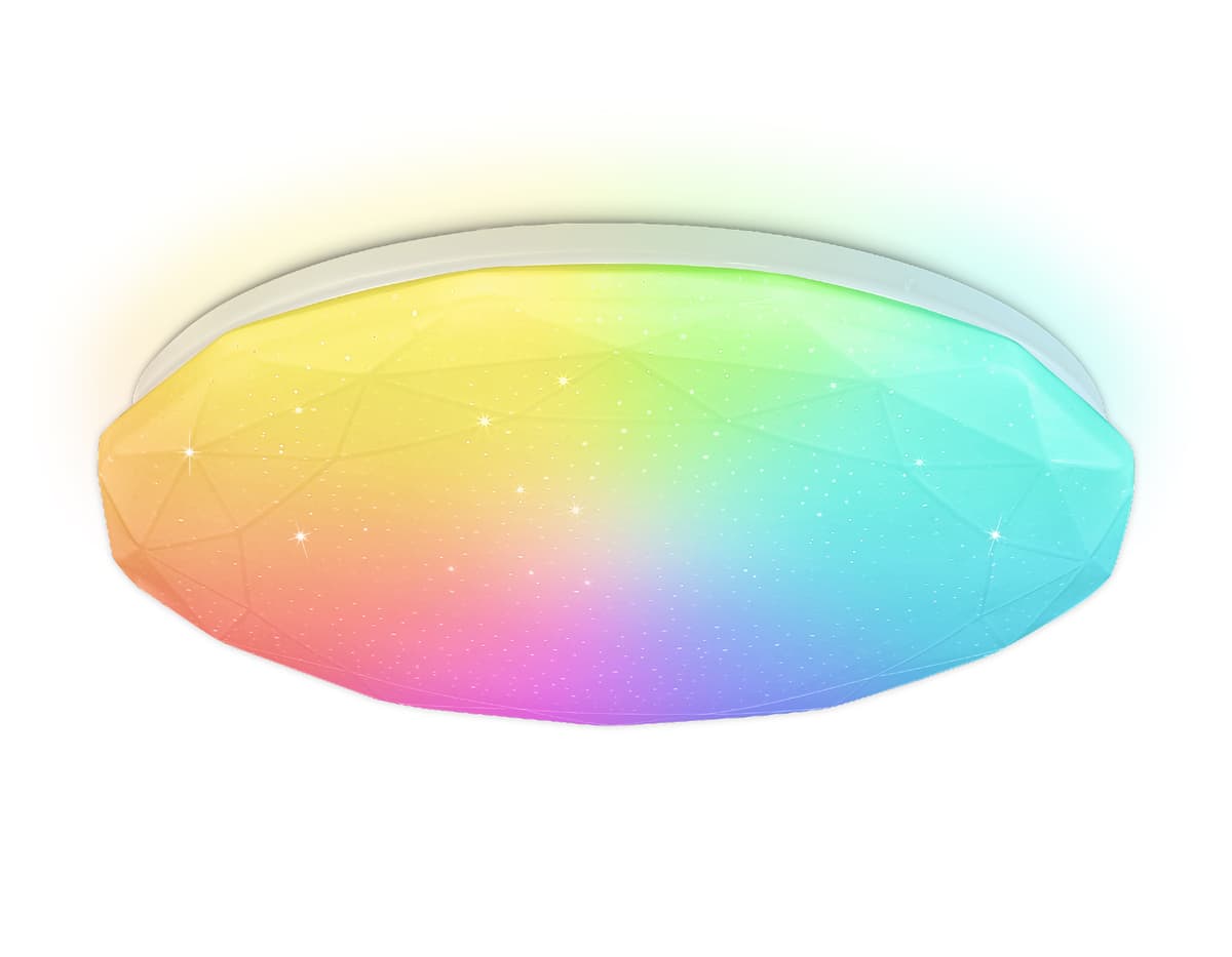 Светодиодный светильник RGB с пультом управления FZ417 WH белый IP20 46W 3000K-6500K+RGB D380*60 (ПДУ ИК) Ambrella Light 17