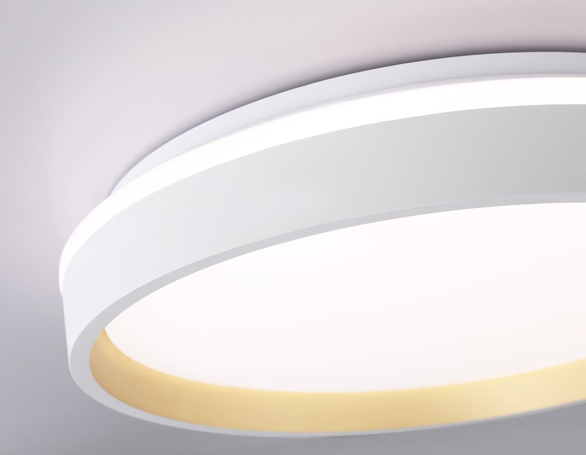 Светодиодный светильник RGB с пультом управления FZ601 WH/GD белый/золото IP20 46W 3000K-6500K+RGB D390*80 (ПДУ ИК) Ambrella Light 18