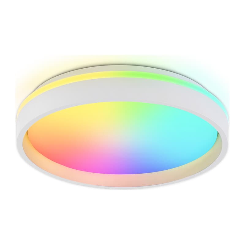 Светодиодный светильник RGB с пультом управления FZ601 WH/GD белый/золото IP20 46W 3000K-6500K+RGB D390*80 (ПДУ ИК) Ambrella Light 9