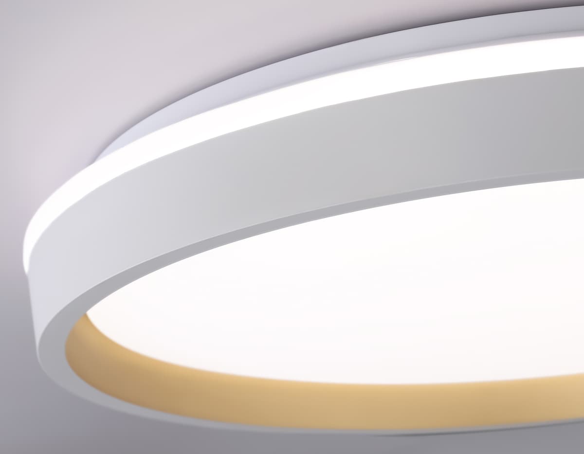 Светодиодный светильник RGB с пультом управления FZ607 WH/GD белый/золото IP20 66W 3000K-6500K+RGB D490*85 (ПДУ ИК) Ambrella Light 18