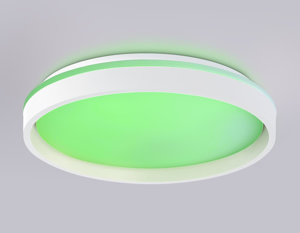 Светодиодный светильник RGB с пультом управления FZ607 WH/GD белый/золото IP20 66W 3000K-6500K+RGB D490*85 (ПДУ ИК) Ambrella Light 20