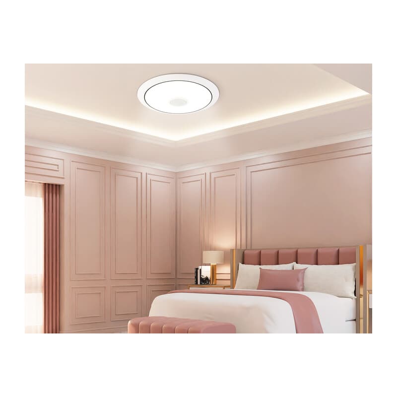 Музыкальный светодиодный светильник c подсветкой RGB FZ720 WH белый IP20 52W 3000-6500K+RGB Music 450*65 (ПДУ ИК) Ambrella Light 13