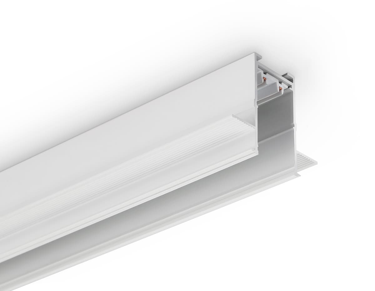 Шинопровод встраиваемый под ГКЛ 12,6мм Magnetic 25мм 220V GL1009 WH белый IP20 220V 2000*62.5*56 Ambrella Light 12