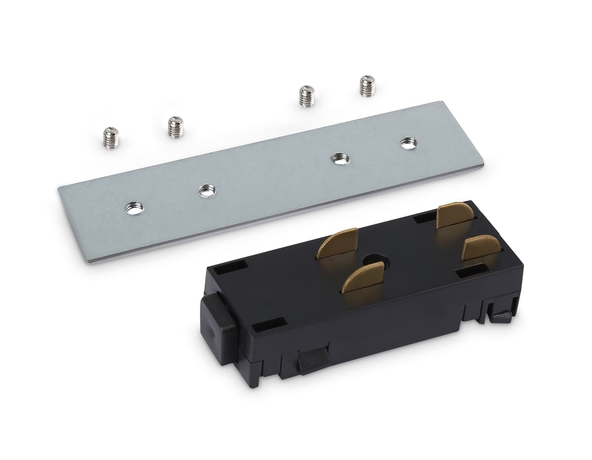 Коннектор питания прямой с соединителем для шинопровода Magnetic 25мм 220V GL1106 BK черный коннектор питания с соединителем для шинопровода Magnetic 220V 68*28.5*18 Ambrella Light 4