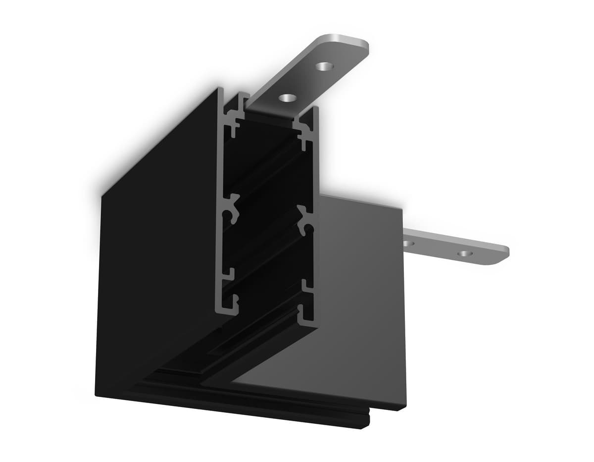 Коннектор угловой 90° для накладного шинопровода Magnetic standard 48V 10mm GL1961 BK черный 80*80 Ambrella Light 9