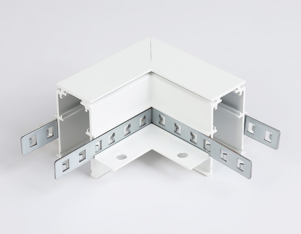 Коннектор угловой для встраиваемого шинопровода под ГКЛ 12,5мм Magnetic Standard 48V 20mm GL3352 WH белый коннектор угловой встраиваемый 85*85*H46.8 Ambrella Light 10