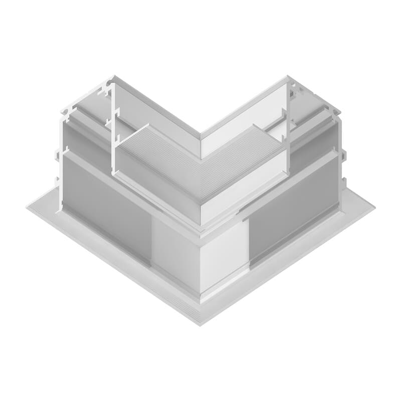 Коннектор угловой для встраиваемого шинопровода под ГКЛ 9,5мм Magnetic Standard 48V 20mm GL3352-9.5 WH белый 85*85*H46.8 Ambrella Light 13