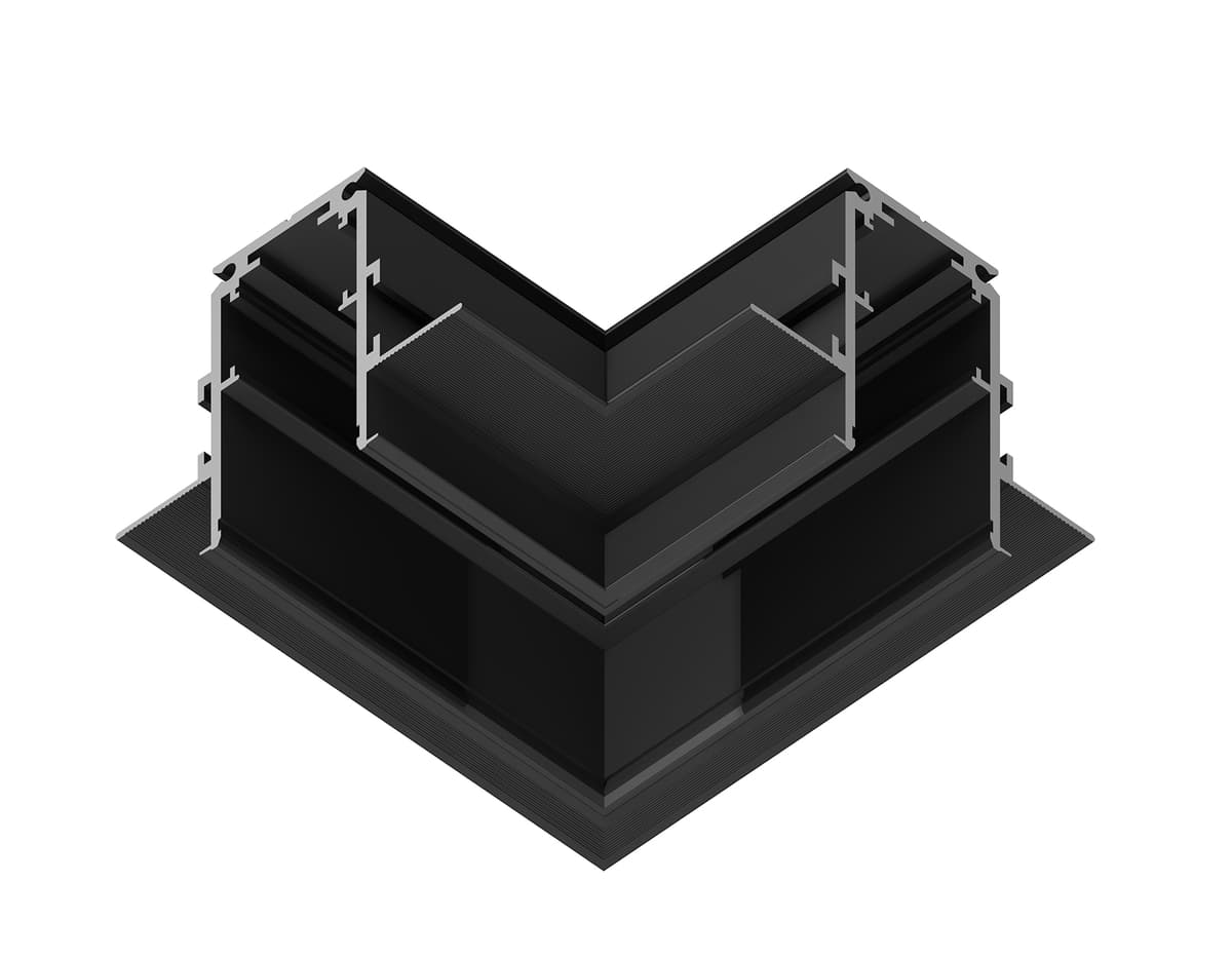 Коннектор угловой для встраиваемого шинопровода Magnetic 20mm 48V GL3354 BK черный коннектор угловой встраиваемый 85*85*H46.8 Ambrella Light 8