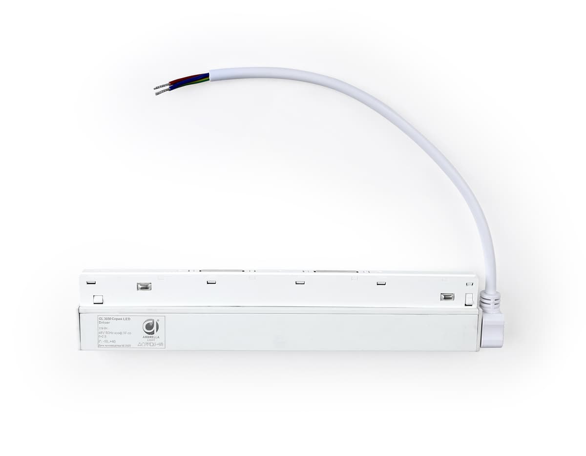 Блок питания 100W внутренний с вводом питания для шинопровода Magnetic 20мм 48V GL3650 WH белый блок питания внутренний IP20 100W 48V 225*45*23 Ambrella Light 4