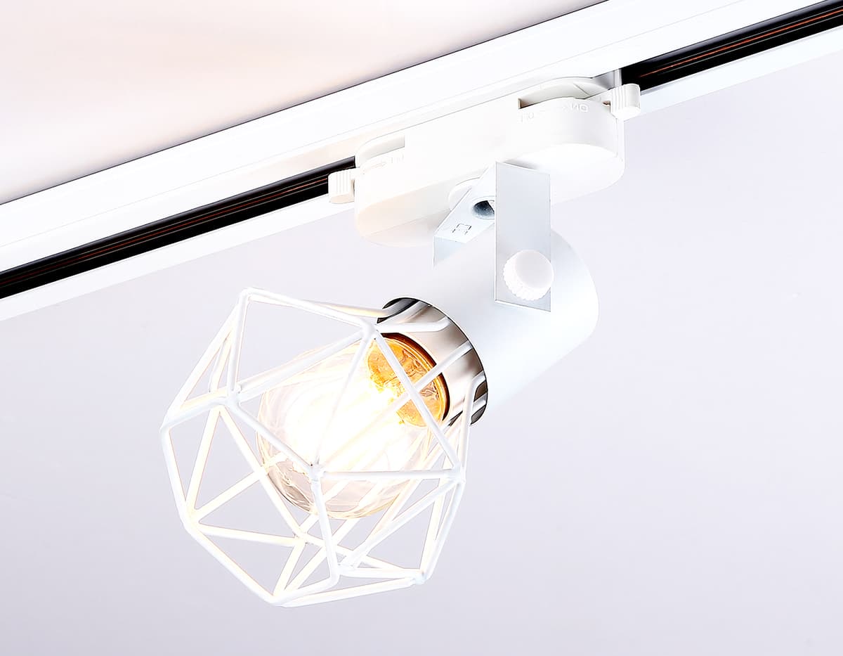 Трековый однофазный светильник со сменной лампой GL5001 WH белый E27 max 40W D92*163 Ambrella Light 10