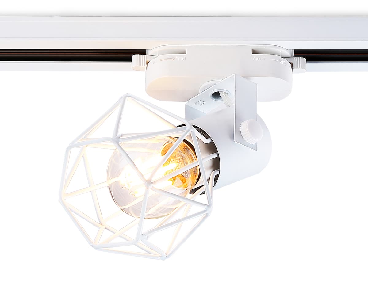 Трековый однофазный светильник со сменной лампой GL5001 WH белый E27 max 40W D92*163 Ambrella Light 8