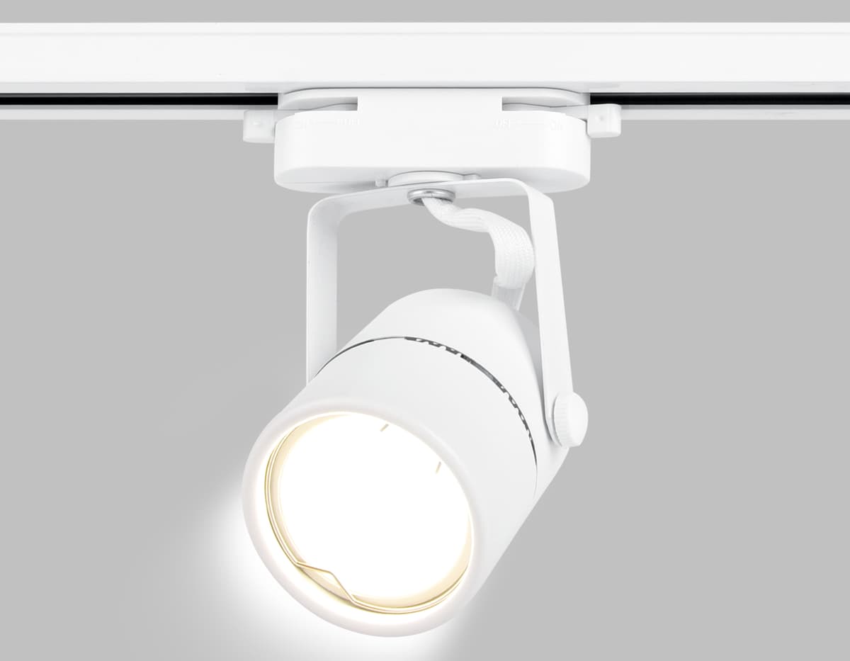 Трековый однофазный светильник со сменной лампой GL5101 WH белый GU10 max 12W Ambrella Light 12