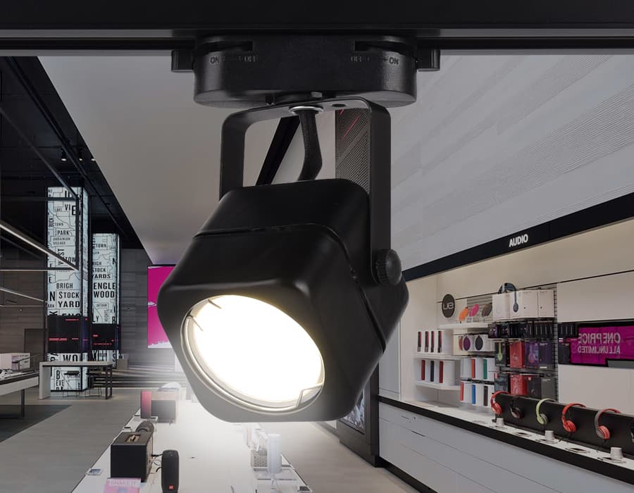 Трековый однофазный светильник со сменной лампой GL5108 BK черный GU10 max 12W Ambrella Light 8