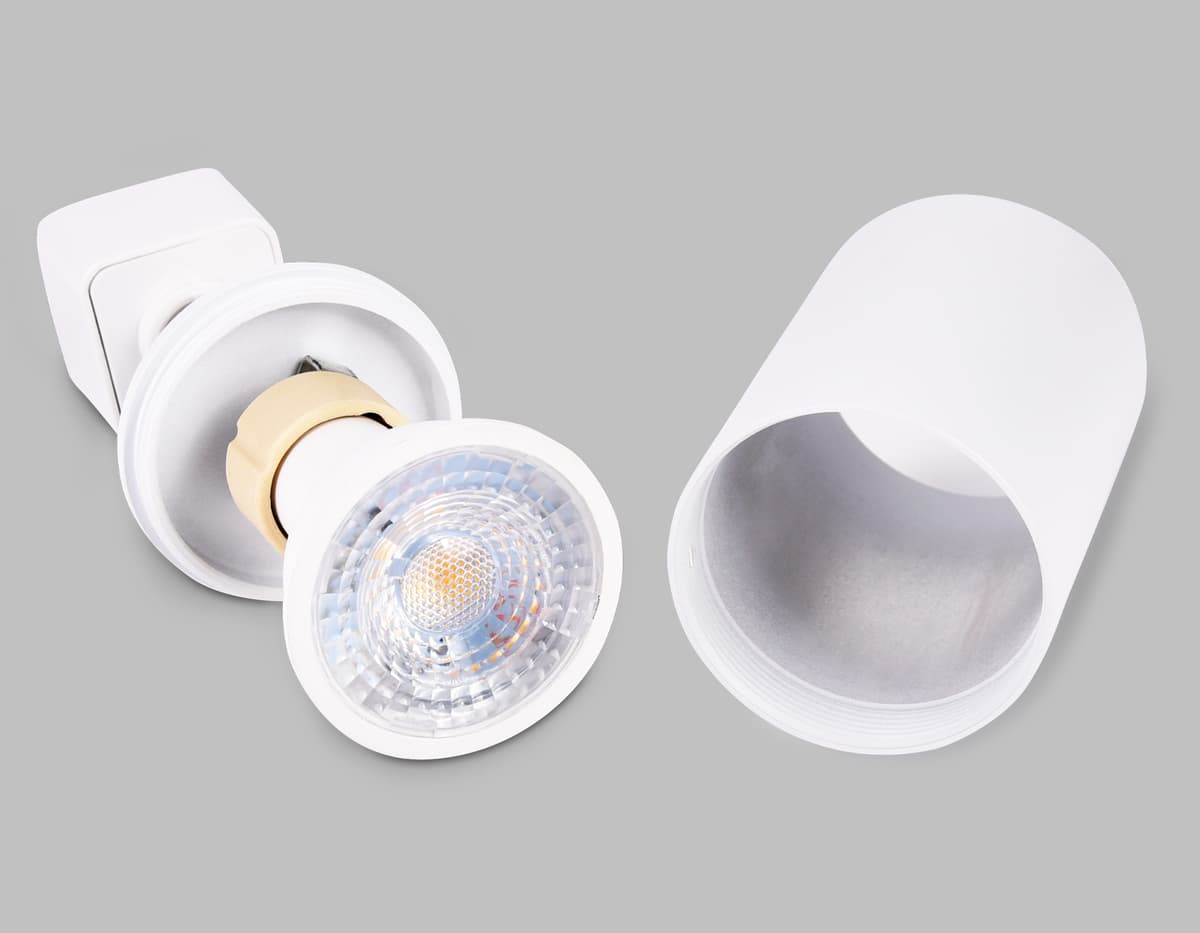 Трековый однофазный светильник со сменной лампой GL5121 WH белый GU10 max 12W Ambrella Light 12