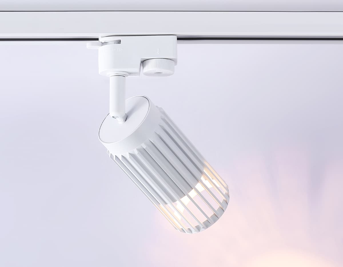 Трековый однофазный светильник со сменной лампой GL5157 WH белый GU10 D60*120 Ambrella Light 14