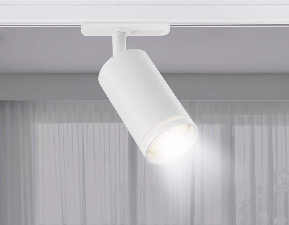 Трековый однофазный светильник со сменной лампой GL5200 WH белый GU10 max 12W Ambrella Light 7