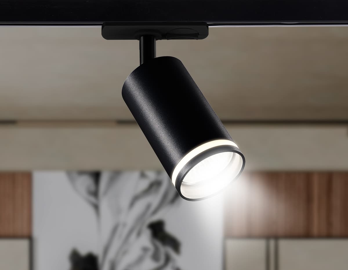 Трековый однофазный светильник со сменной лампой GL5202 BK черный GU10 max 12W Ambrella Light 7
