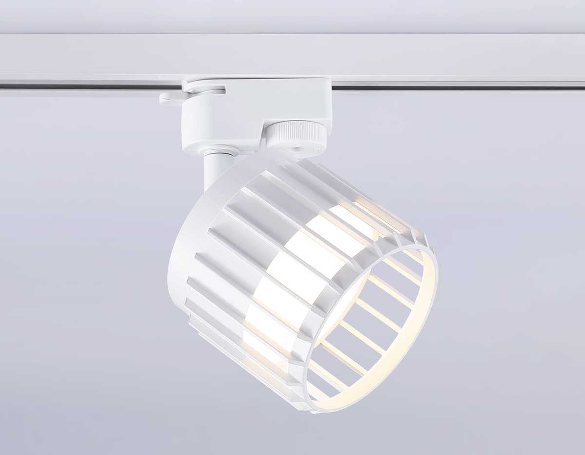 Трековый однофазный светильник со сменной лампой GL5348 WH белый GX53 D100*80 Ambrella Light 10