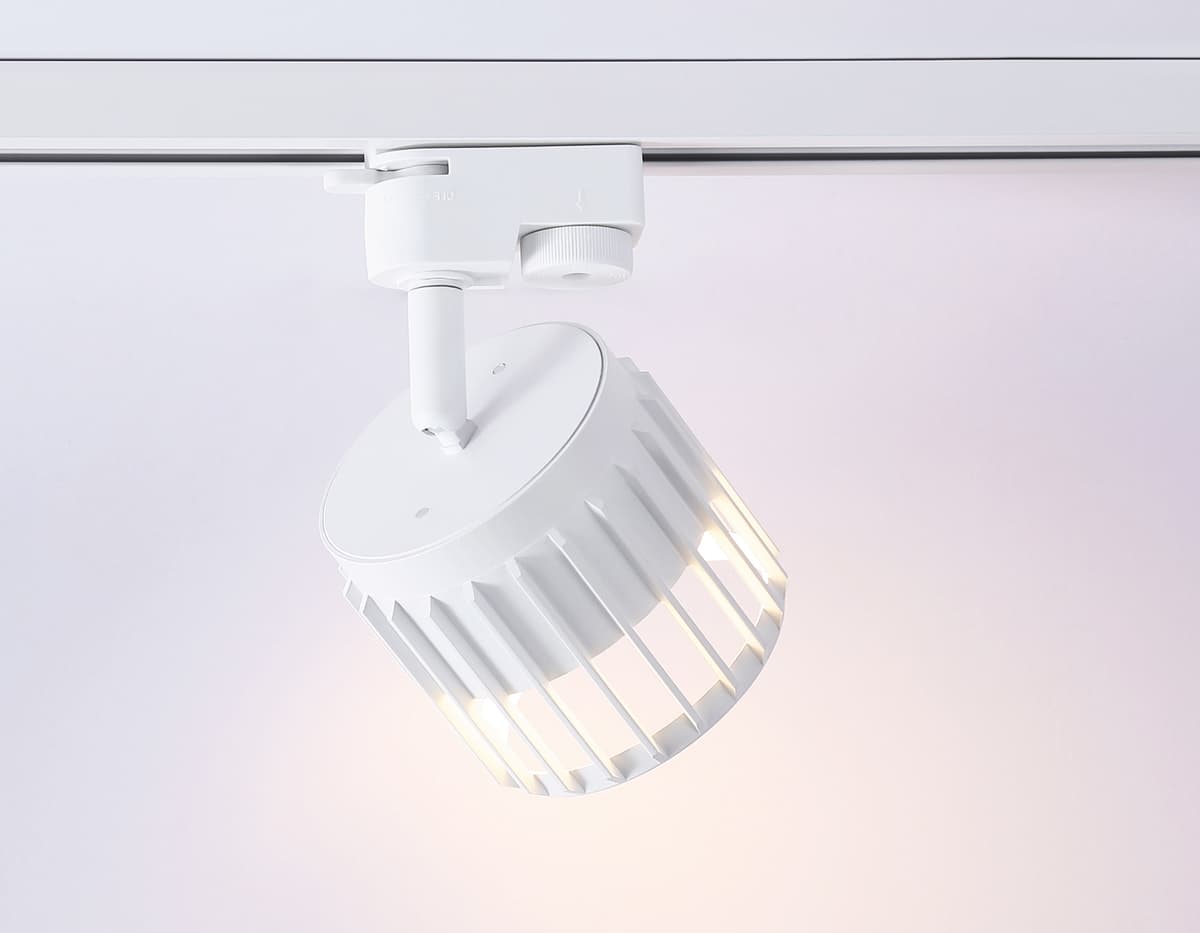 Трековый однофазный светильник со сменной лампой GL5348 WH белый GX53 D100*80 Ambrella Light 12