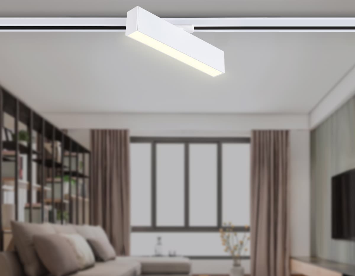 Трековый однофазный светодиодный светильник GL6761 WH белый LED 12W 3000K 300*22*48 Ambrella Light 12