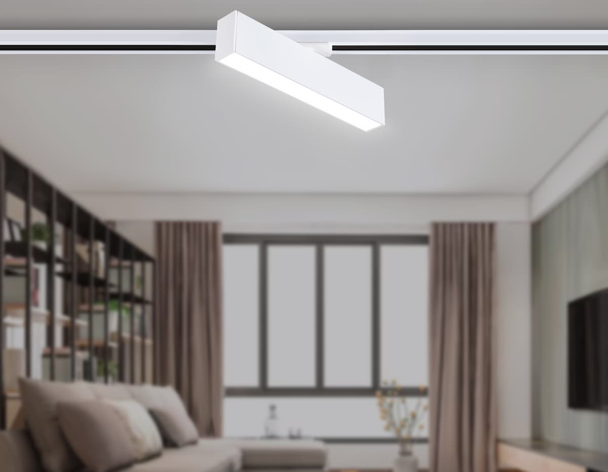 Трековый однофазный светодиодный светильник GL6763 WH белый LED 12W 4200K 300*22*48 Ambrella Light 12