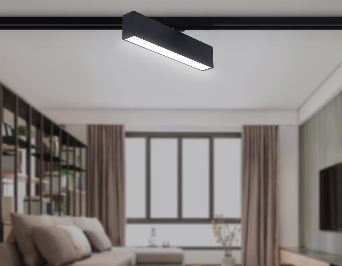 Трековый однофазный светодиодный светильник GL6767 BK черный LED 12W 4200K 300*22*48 Ambrella Light 11
