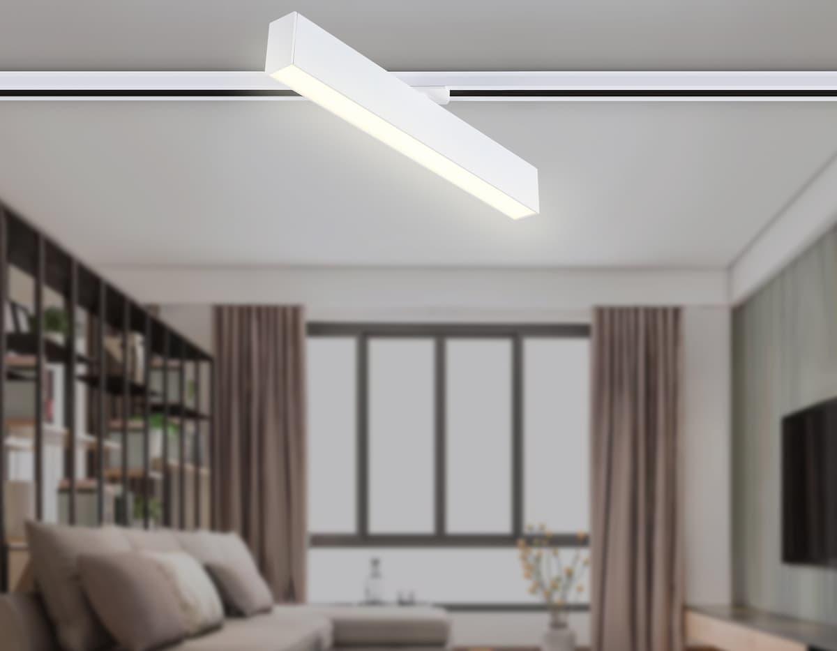 Трековый однофазный светодиодный светильник GL6769 WH белый LED 24W 3000K 600*22*48 Ambrella Light 11