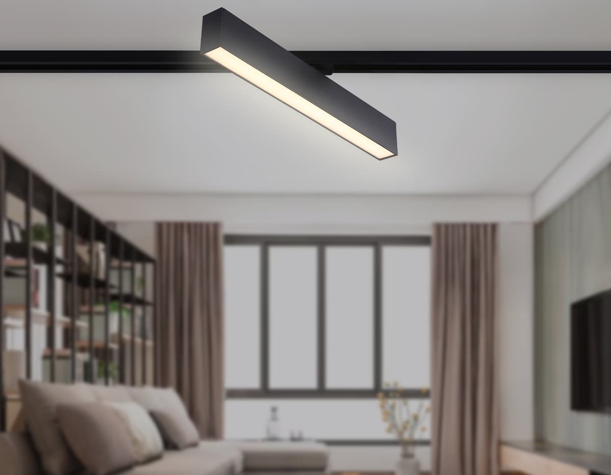 Трековый однофазный светодиодный светильник GL6775 BK черный LED 24W 3000K 600*22*48 Ambrella Light 12