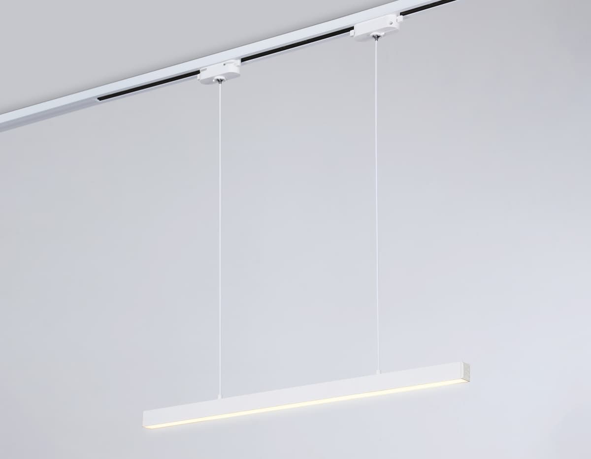 Трековый однофазный подвесной светодиодный светильник GL6782 WH белый LED 24W 3000K 600*22*1025 Ambrella Light 15