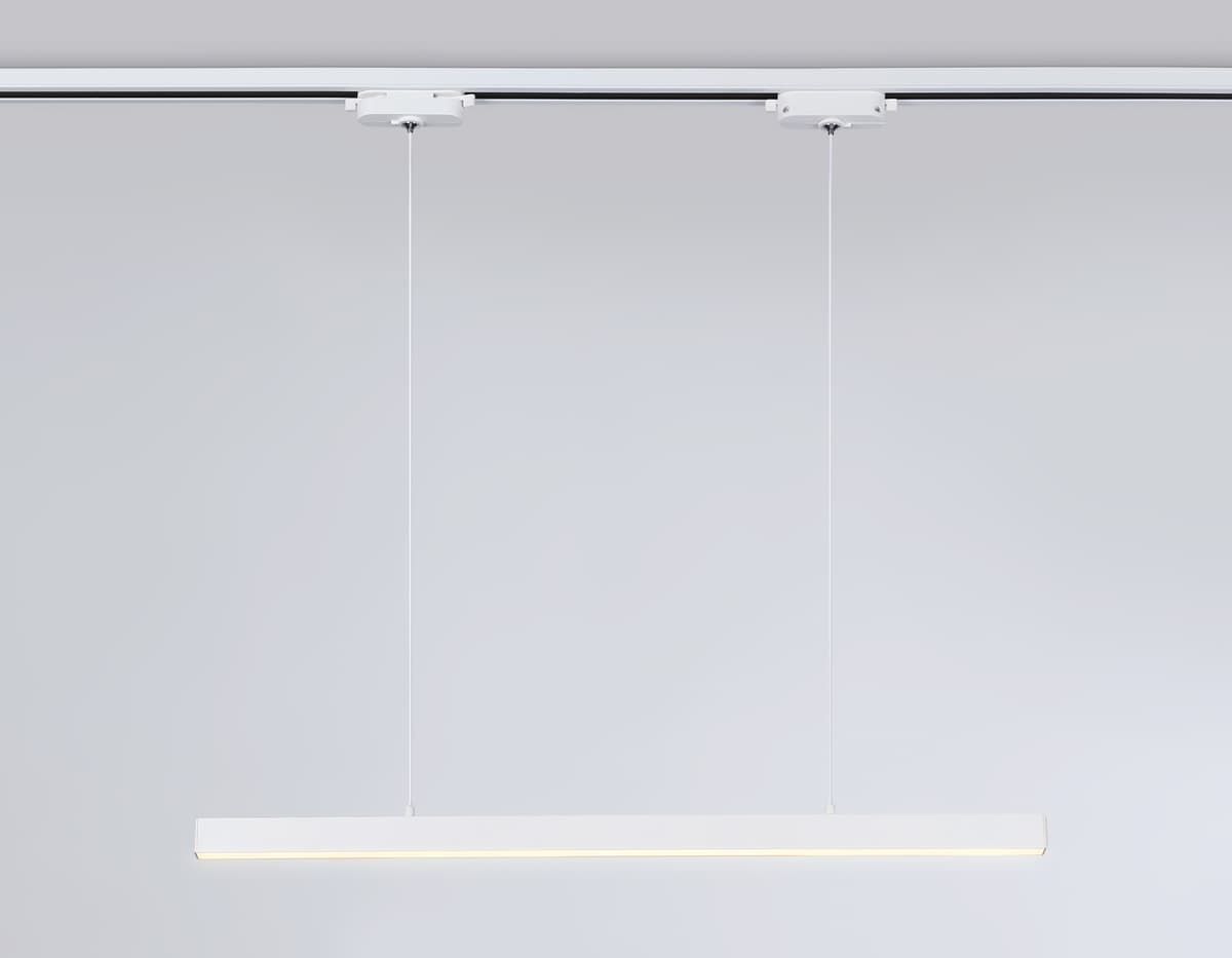 Трековый однофазный подвесной светодиодный светильник GL6782 WH белый LED 24W 3000K 600*22*1025 Ambrella Light 16