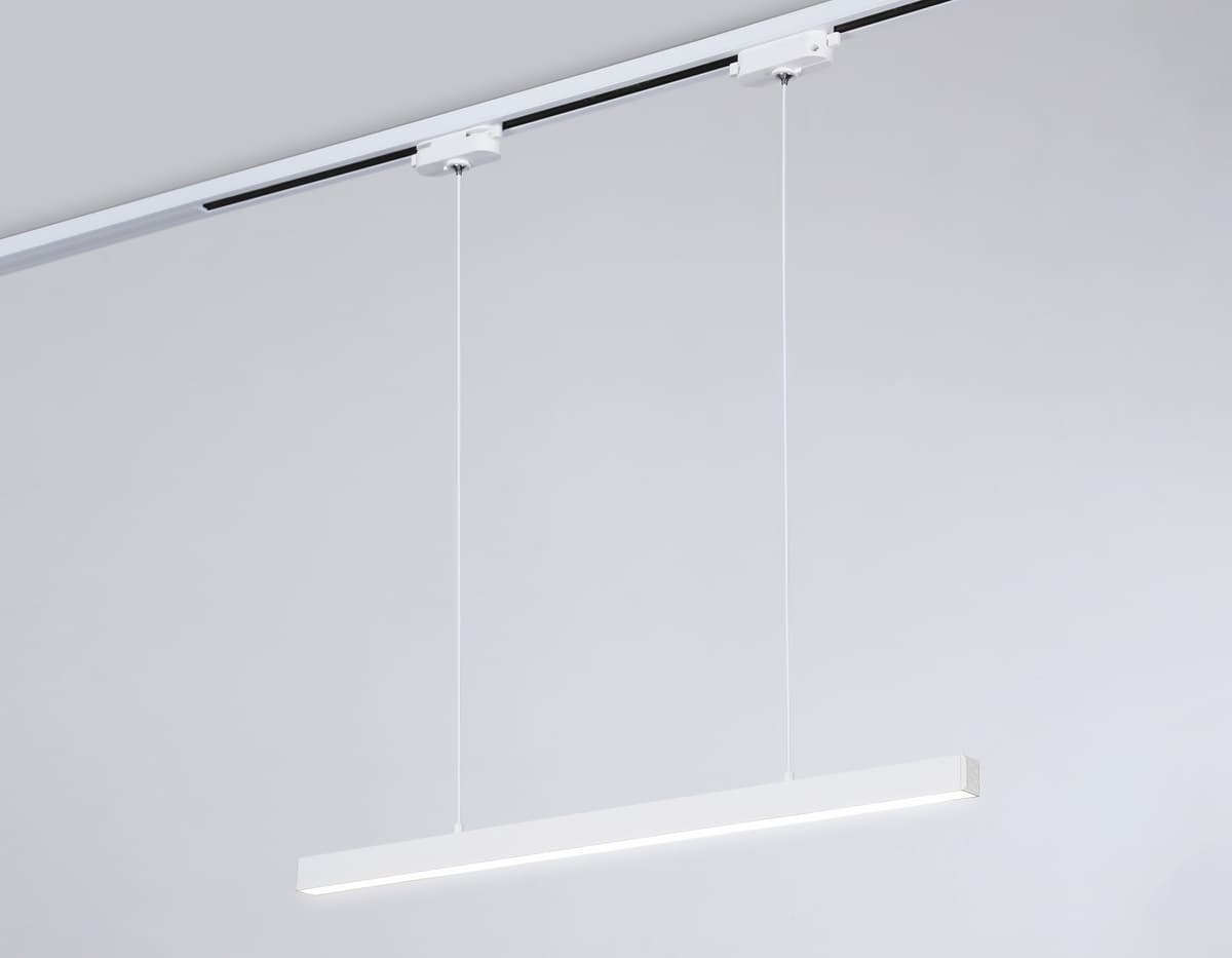 Трековый однофазный подвесной светодиодный светильник GL6783 WH белый LED 24W 4200K 600*22*1025 Ambrella Light 15