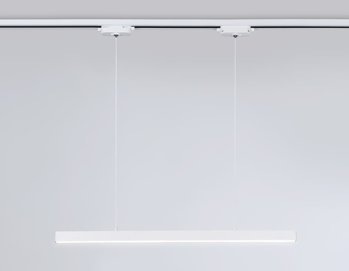 Трековый однофазный подвесной светодиодный светильник GL6783 WH белый LED 24W 4200K 600*22*1025 Ambrella Light 16