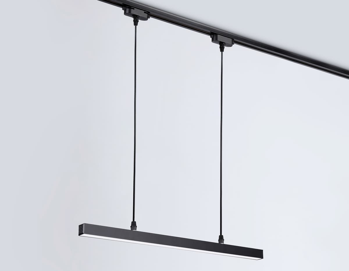 Трековый однофазный подвесной светодиодный светильник GL6787 BK черный LED 24W 4200K 600*22*1025 Ambrella Light 16