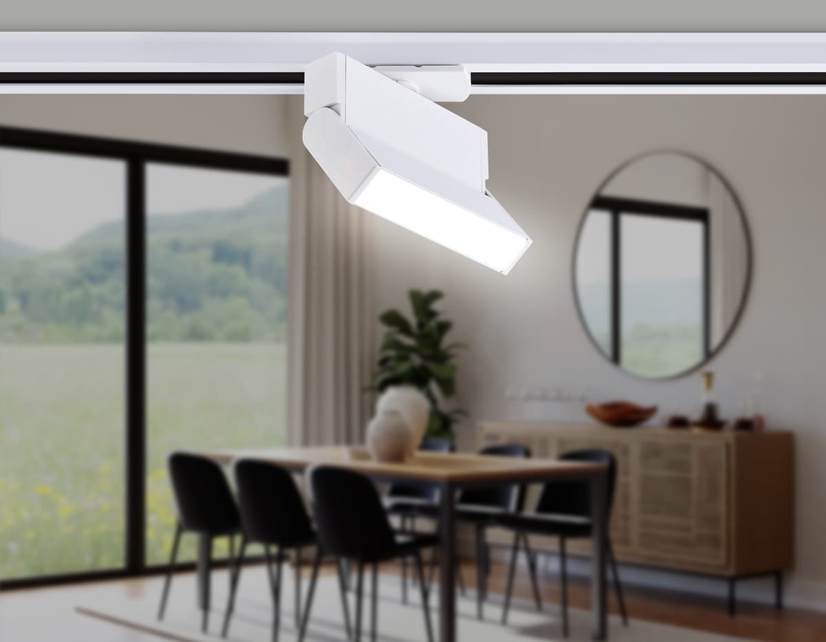 Трековый однофазный светодиодный светильник GL6801 WH белый LED 6W 4200K 115*22*87 Ambrella Light 11