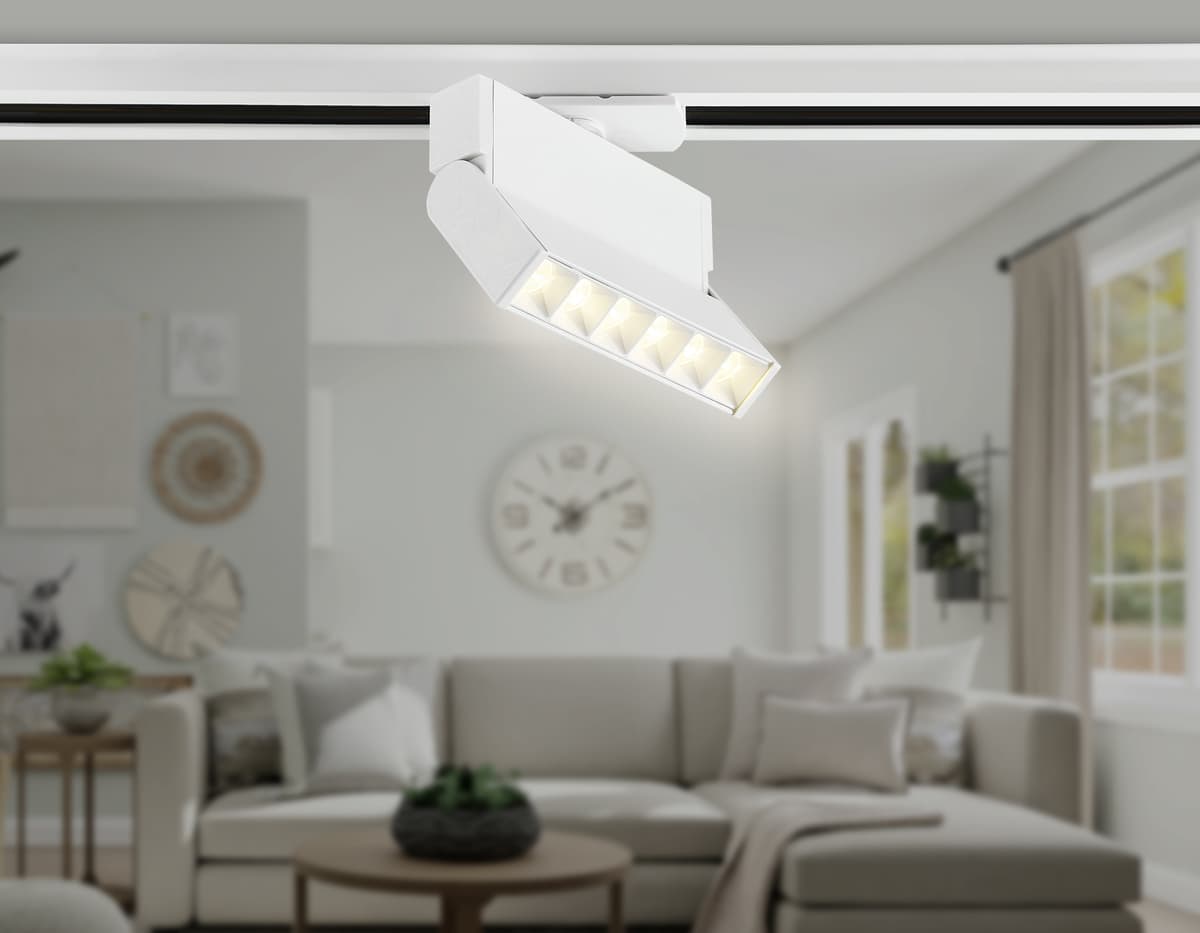 Трековый однофазный светодиодный светильник GL6811 WH белый LED 6W 3000K 24° 115*22*87 Ambrella Light 11