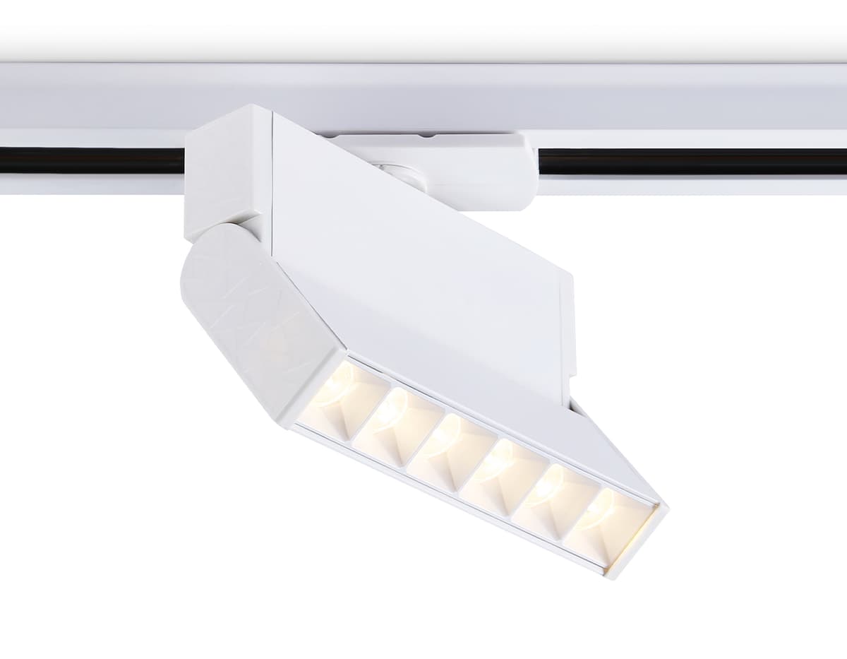 Трековый однофазный светодиодный светильник GL6811 WH белый LED 6W 3000K 24° 115*22*87 Ambrella Light 9