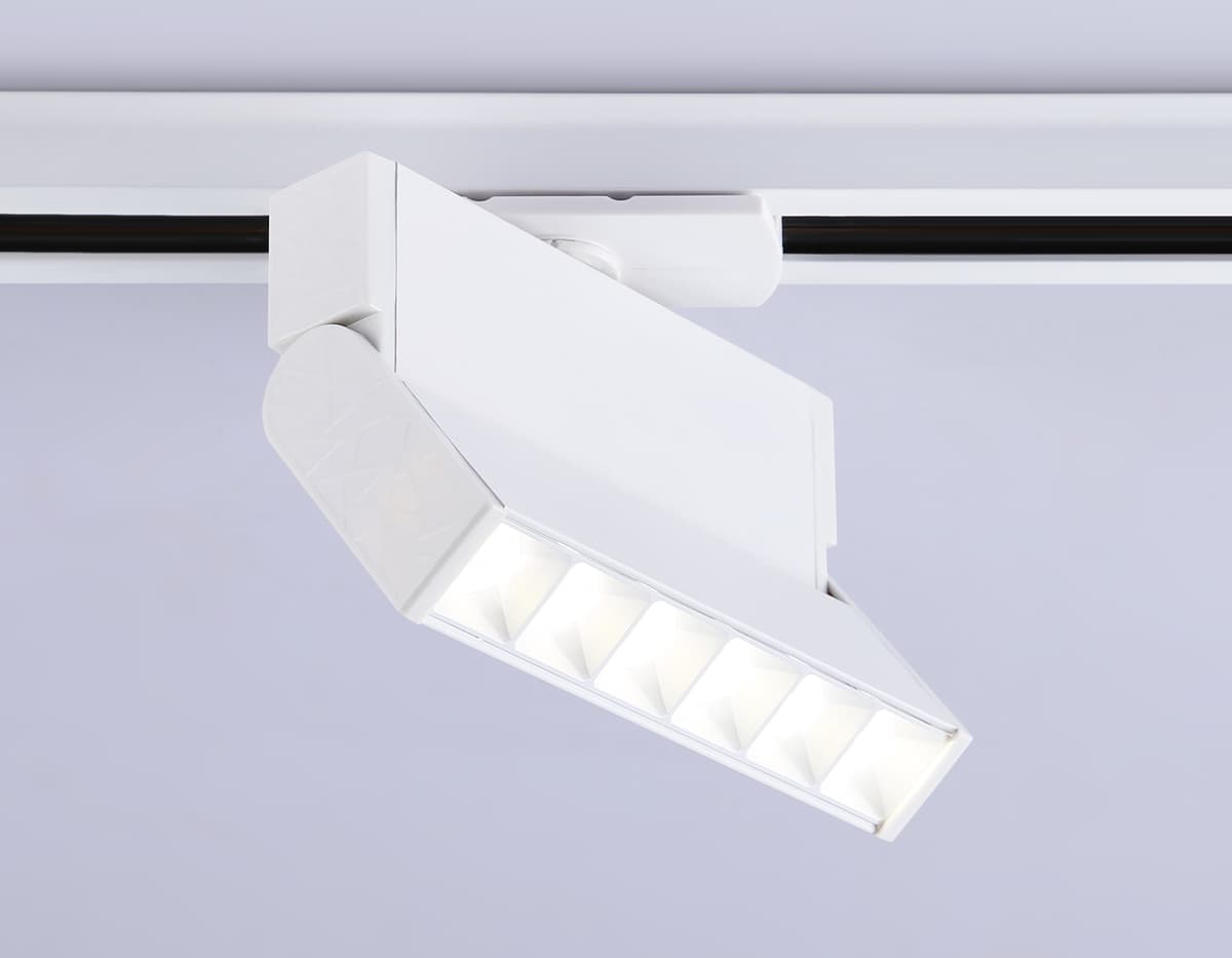 Трековый однофазный светодиодный светильник GL6812 WH белый LED 6W 4200K 24° 115*22*87 Ambrella Light 14