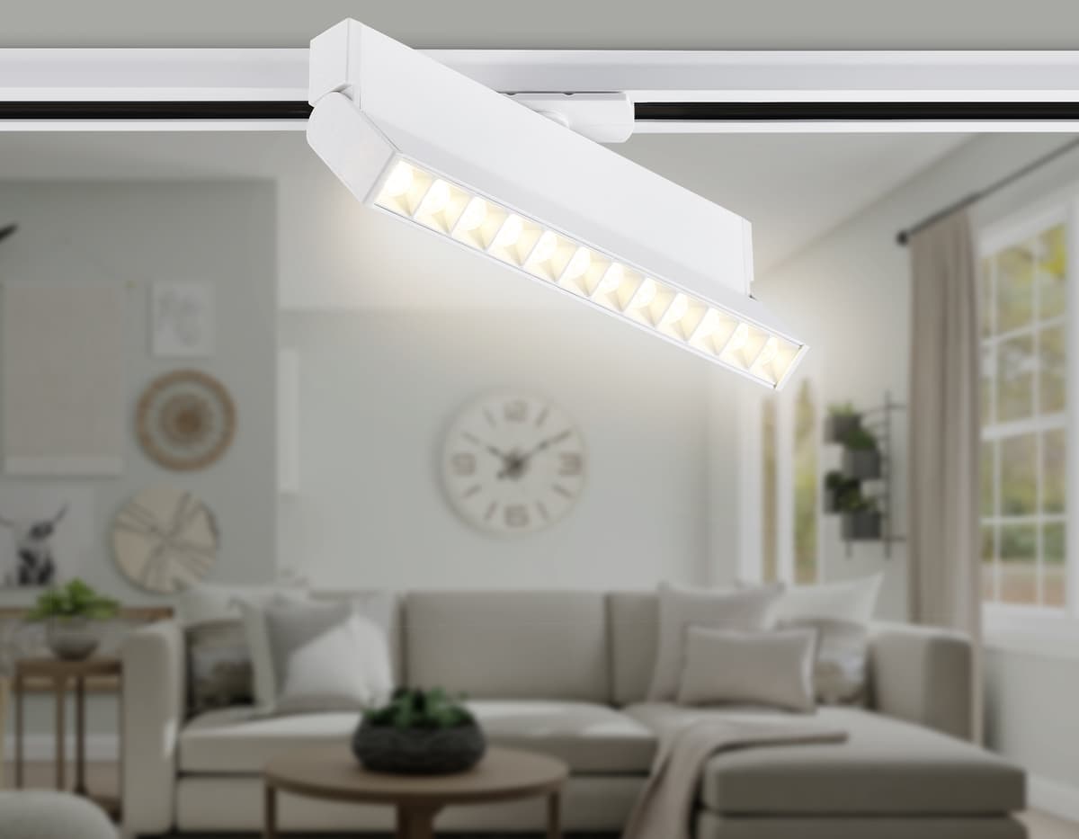 Трековый однофазный светодиодный светильник GL6815 WH белый LED 12W 3000K 24° 230*22*87 Ambrella Light 11
